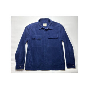 American‎ Eagle Men's Long Sleeve Blue Corduroy Pearl Snap Shacket - Size M